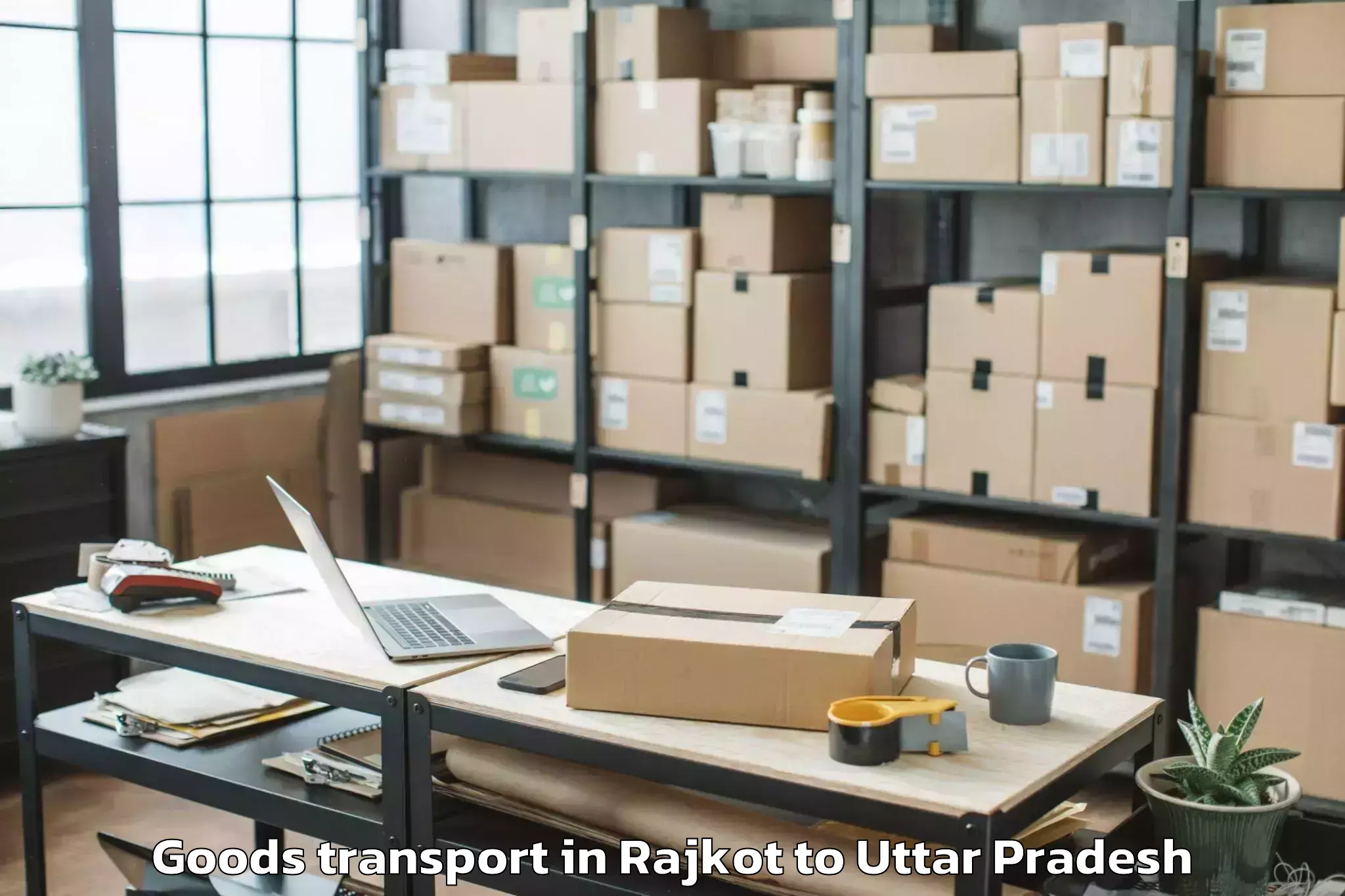 Leading Rajkot to Orai Goods Transport Provider